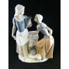 Nao / Lladro Porcelain Large Figure Talking Ladies At Well Women