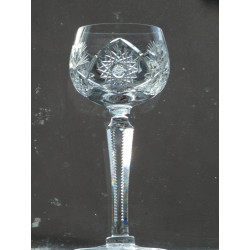 Six 6 Beautiful Webb International Crystal Royal Cut Hock Wine Glasses Thos Webb
