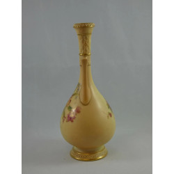 Antique Royal Worcester Blush 2 Handled Vase Painted Floral Sprays c. 1903