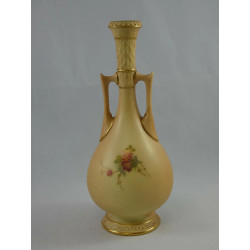 Antique Royal Worcester Blush 2 Handled Vase Painted Floral Sprays c. 1903